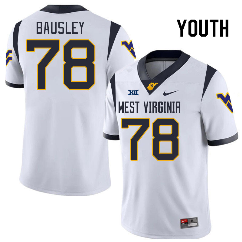 Youth #78 Xavier Bausley West Virginia Mountaineers College 2024 New Uniforms Football Jerseys Stitc